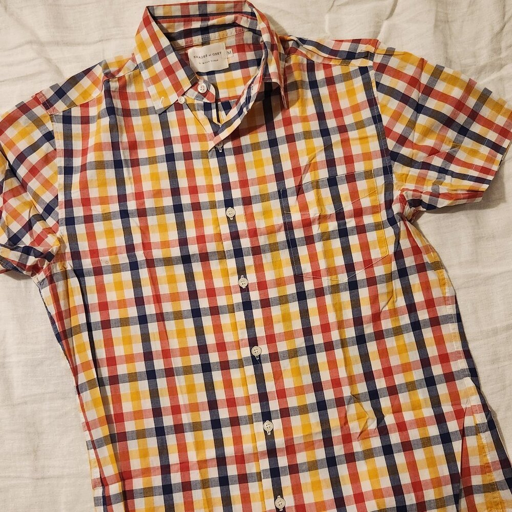 Shades of Grey by Micah Cohen, Spring Plaid Picnic S/S  Shirt - Size Medium